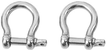 FSSTUD 2 Stück 10 mm Edelstahl-Schäkel Schraube Pin Anker Schäkel Heavy Duty Bogenform Schäkel D-Ring Schäkel Kettenlastschäkel zum Ankerschleppen