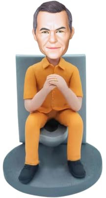 Individuelle Wackelköpfe, die auf Toilettenmann sitzen, handgefertigte Wackelkopf-Figuren, personalisierte Figurenskulptur aus dem Bild, hohe Ähnlichkeit, lustiges und einzigartiges Geschenk