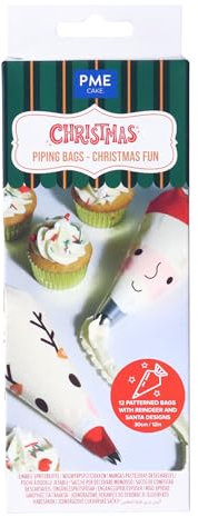 PME 12 Poches à douille jetables pour glaçage de Noël - Christmas Fun