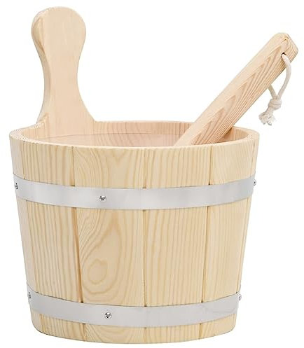 LLEZKBR Casa & Giardino, Piscina & Spa, Sauna Accessori-Casa-Sauna Secchio e Mestolo Set Legno Massello Pino