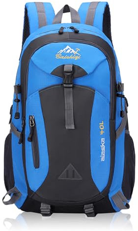 Airshiky Zaino escursionismo uomo unisex attività aperto 40l grande capacità impermeabile campeggio Blu L