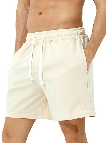Casey Kevin Herr Gym Shorts Bomull med Fickor Dragkedja Löpning Kortbyxor Sommar Sport Löpning Gym Vandring Sommar Bodybuilding Shorts Basket Tennis Fotboll Volleyboll Shortpad, E8-aprikos, M