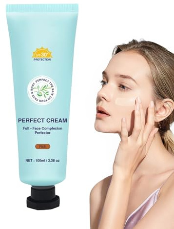 Fond De Teint Corps Résistant À L'Eau | SPF 30 100ml Crème Solaire Teintée - Maquillage Visage Tenue Longue Durée pour Natation Sport en Extérieur