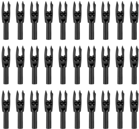 PATIKIL Encoches De Flèches De Tir À l'arc 4.2mm30 Pièces en Plastique Insert De Remplacement De Queue De Flèche pour Chasse Tir Arc À Poulies Arc RecurveNoir