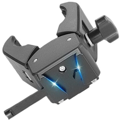 Sucritude Placa De Montura V | Sujeción para Batería | con Pinza De Soporte Ligero para Camara Dispositivo Video Tripode Estante,Soporte Exterior para Trípode y Estructura de Luz