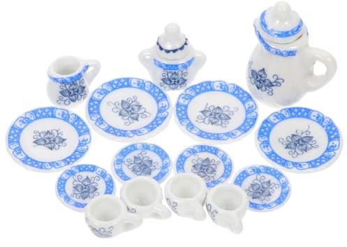 YARNOW Mini Juego de Té de Cerámica para Casa de Muñecas Juego de Taza de Té de Porcelana para Niñas y Pequeños