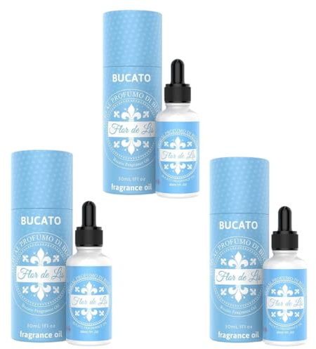 Flor De Lis Esclusivo Profumo per Asciugatrice – Fragranza di Bucato – Olio Profumato Multiuso per Ambiente e Diffusori a Bastoncini – Confezione 3 Pezzi