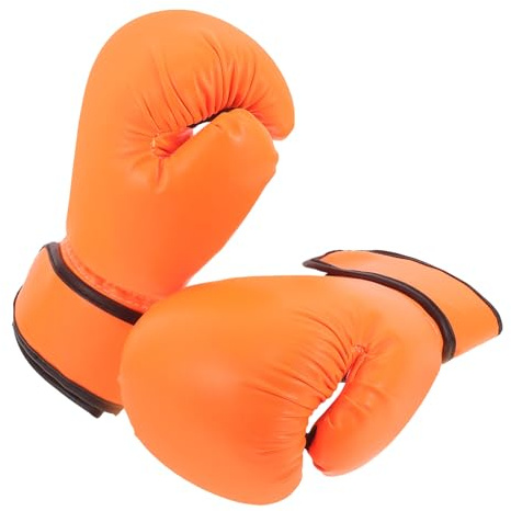 Homoyoyo Boxing Gloves 8oz Orange with Sponge Foam Liner, Youth Kickboxing and Taekwondo Training Mitts for Punch Bag and Mma Sparring, Boys and Fighting Gloves for Martial Arts Practice