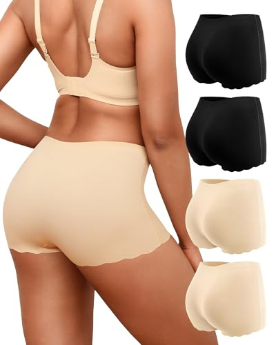 Aijolen Boxer Femme Shorty Femme sous Jupe Anti Frottement Cuisse Invisible | Culotte sans Couture Taille Haute Slip, Short Sécurité, Respirant sous-Vêtements, Lot de 4, Confortable Pantys Sport Caleçon