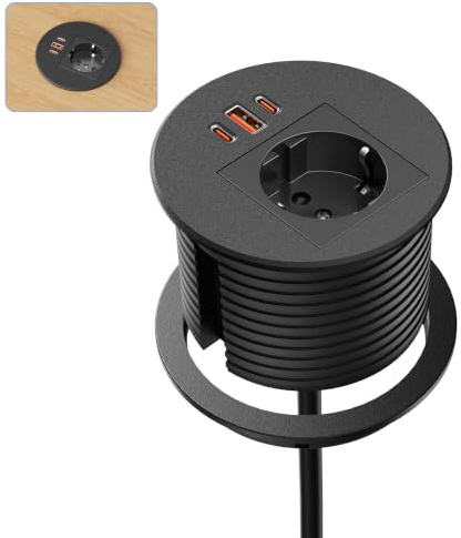 Alpheus Prise Encastrable Plan de Travail USB-C PD 35W, Noir