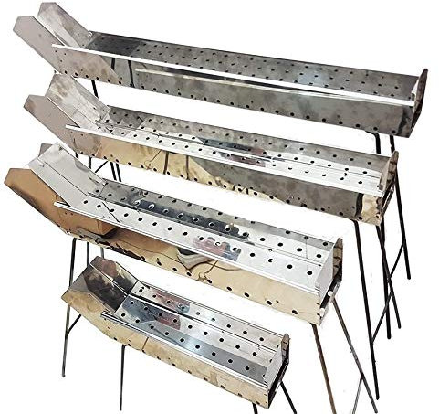 FORNACELLA BARBECUE ARROSTICINI SPIEDINI ACCIAIO INOX DA 50 CM PIEDI PIEGHEVOLI