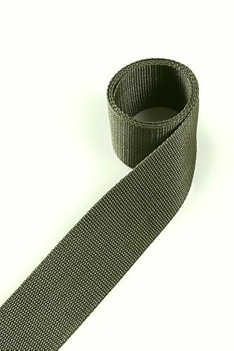1buy3 Gurtband aus Polypropylen 25mm breit, 12 Meter lang, Farbe:21 - Schilfgrün | Grundpreis pro Meter = € 0,67