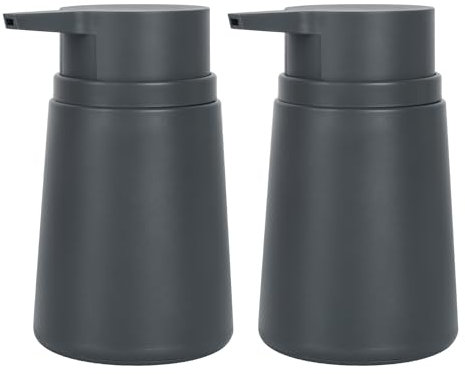 Topsky Soap Dispenser with Plastic Pump, 320ml Liquid Hand Soap Dispenser, Rustproof Pump for Kitchen & Bathroom, Great for Lotions, Essential Oil, Liquid Soaps, 2 Pack (Grey)
