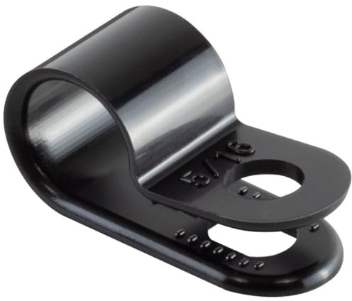 GTSE Nylon P-Clips Schwarz 7,9 mm (5/16) – Kunststoff-Kabelschellen | Nagel-Halterungen, selbstklebend, Kabelbefestigung