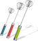 Batidor de huevos semiautomático de acero inoxidable, 3 batidoras giratorias de mano (3 colores)
