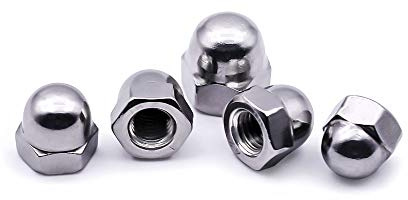 1/4-20 Acorn Hex Cap Dome Head Nuts, 304 Stainless Steel 18-8, Coarse Thread UNC, Full Thead Coverage, Pack of 25