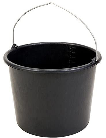 HELO Mörtelkasten Mörtelkübel Zementkübel Maurerwanne Maurerkübel Mörtelwanne Eimer Rund (10 x 12 Liter)