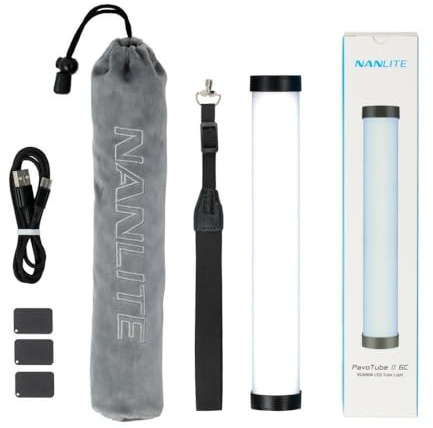 Nanlite PavoTube II 6C 10 6 W RGBWW LED avec Batterie, 7500-2700 K, Application Bluetooth, 2,4 G, 15 FX