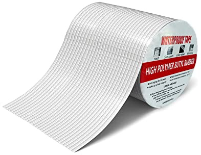 GEFONG Caoutchouc Butyle Étanche Bande de Papier d'Aluminium Longueur 5m Largeur 15cm Ruban de Réparation pour Conduit Toit Gouttière Intérieur Extérieur 1 Rouleau