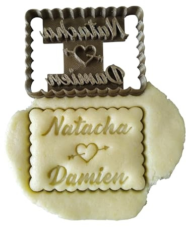 Tagliabiscotti a cuore forato - Piccolo burro - Personalizzabile con 2 nomi
