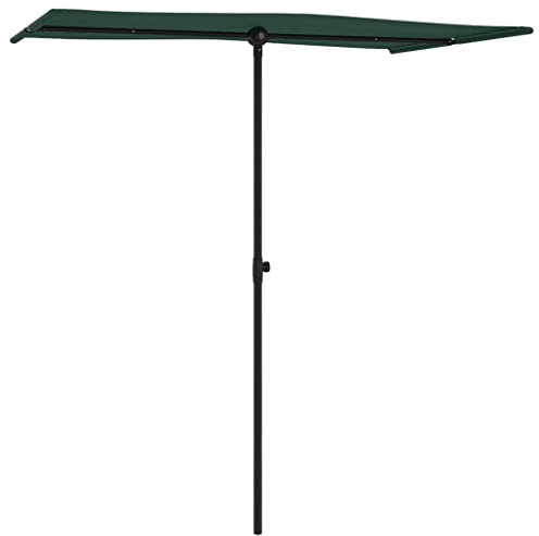 FIRBNUS Ombrellone Da Balcone 180x130x215 cm Ombrellone Da Spiaggia con Palo in Alluminio Grande Ombrelloni Da Giardino Arredamento Angolo Bar Ombrelloni Da Esterno Verde