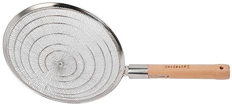 Cucchiaio in Acciaio Inossidabile, 304 Ragno in Rete con Manico in Legno Durevole per Cucinare Frittura Diametro 26 Cm 10,2 Pollici Skimmer Mestolo da (Diametro 30 cm /
