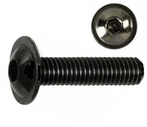 Linsenkopfschrauben ISO 7380 mit FLANSCH Edelstahl A2 SCHWARZ M3 M4 M5 M6 Schwarz Brüniert (50, 3 x 10)