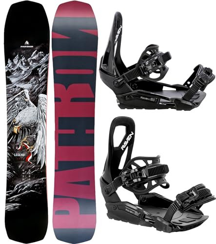 Pathron Snowboard Set: Snowboard Legend + Bindung Raven s230 (147cm + s230 Black S/M)