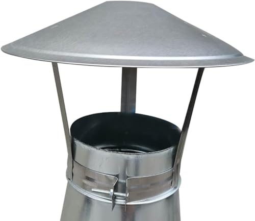 Zanotva JIUYUEYA Stainless Steel Chimney Cowl, Hood Top All Purpose Chimney Cowl,Roof Cowl, Ducting, Ventilation, Cap, Rain Hat, Hood Adjustable(200mm)