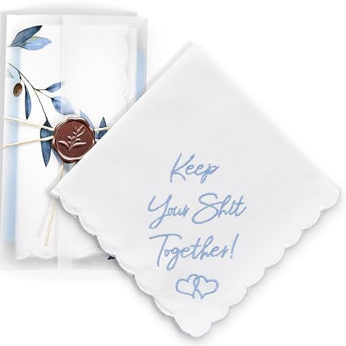 W&F GIFT Handkerchief - 12 x 12 - Something Blue for Bride on Wedding Day - Fun Gift