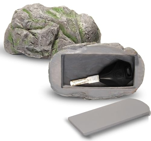 Rock Key Hider – Weatherproof Outdoor Hidden Key Box, Resin Fake Stone with Secret Compartment for Spare Keys, Yard Garden Patio Landscaping Décor, Discreet Hidden Storage