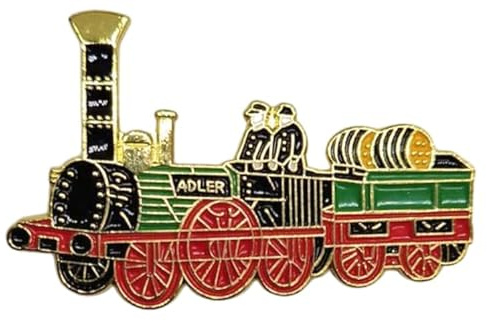 Dampflok Adler, adler, Pin, Anstecker, Anstecknadel, Lokomotive, Eisenbahn, Zug, Train, Railway, pin, pins, anstecker, anstecknadel, Lok, Bahn, emblem, emblem
