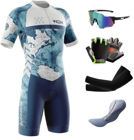 Herren Pro Fahrrad Skinsuit Kurzarm, Triathlon Anzug Herren Triathlon Tri Short Trisuit Einteiler 3Taschen für Wettkampf Run, Cycle, Swim,Strumpfhosen (Typ-11,L)