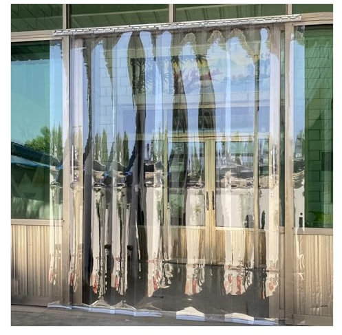 WXQTM Streifenvorhang PVC-Streifenvorhang Tür 2mm Dicke Transparent und Wasserdicht Vinylstreifen für Industriegaragen, (1.05x2.8m)