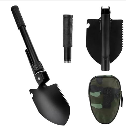 Mini Folding Shovel, High Carbon Steel, Portable Lightweight Outdoor Tactical Survival Foldable Shovel For Backpacking, Camping Gear