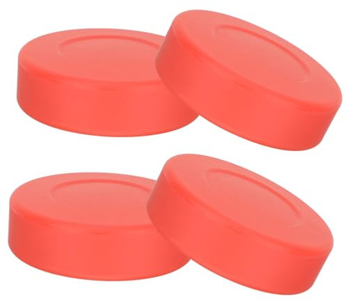 HONMEET Hockeypucks 4 Stück Gummi Eishockey Trainingspucks Verstellbare Härte Rot Hockey Übungszubehör Für Rollhockey Und Eishockeytraining