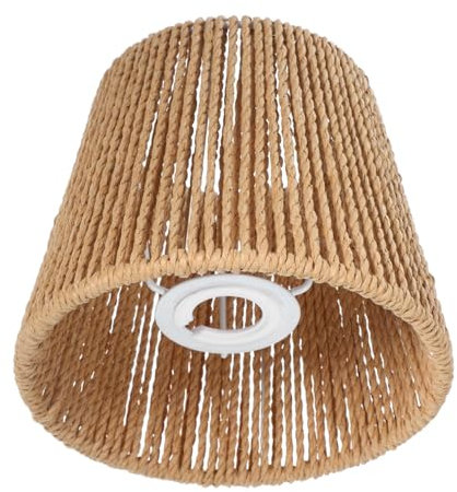 MAGICLULU 1Pc Paper Rope Table Lamp Wicker Light Shade Bedside Lampshade Lights Rattan Chandelier Shades Ceiling Lamp Shade Rattan Pendant Shade Wicker Lamp Shade Small Lamp Iron with Brown paper rope