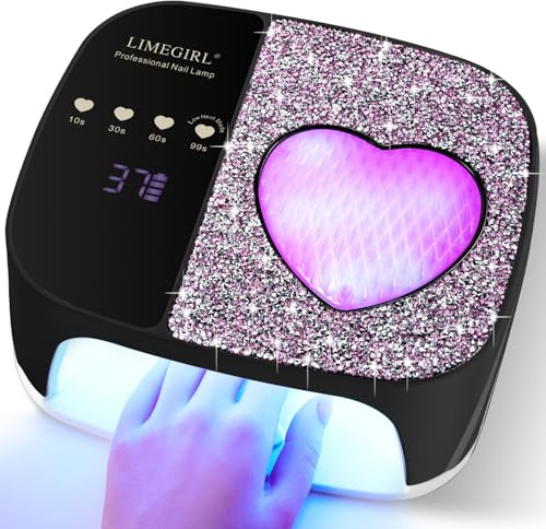 LimeGirl Kabelloser Nageltrockner für Gel-Lack, UV-LED-Nagellampe mit schnell aushärtendem Gel-Licht & 4 Timer-Einstellungen, tragbare wiederaufladbare Gel-Lampe, Nagelkunst-Werkzeug für Maniküre