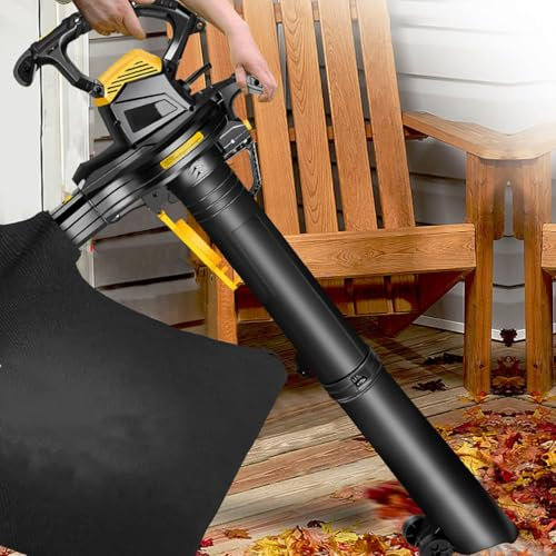 Blower y aspiradora de Hojas eléctricas, aspiradora de jardín de 3800W y sopladores, aspiradora de Hojas de vacío de jardín con Bolsa de recolección de Hoja de 40L | Relación de trituración 16: 1