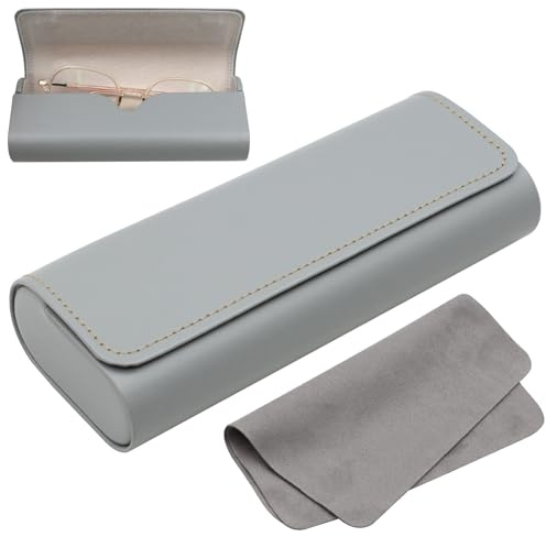 VEGCOO Brillenetui Hartschale, Brillenetuis Für Damen, Brillenetui Leder Herren, Geeignet Für Sonnenbrillen, Kurzsichtigkeitsbrillen, Sportbrillen, Presbyopiebrillen