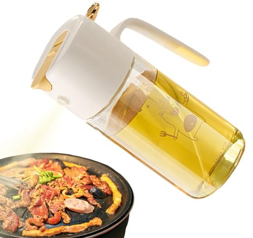 Pulverizador de aceite de oliva, botella de aerosol de aceite, Botella de aerosol de aceite de oliva, 550 ml de condimentos no gadiceros de vidrio de recipiente para hornear el aderezo para acampar el