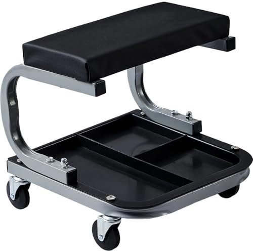 MOMOBC Werkstatthocker, Mechaniker-Garagenhocker, 113 kg, Mechaniker-Rollbrett, Sitz unter dem Auto, Werkzeugablage, Mechanikersitz
