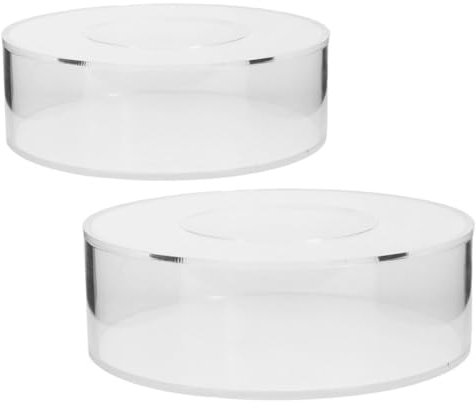 STOBAZA 2 Pezzi Alzata per Torta in Acrilico Trasparente Riempire, Alzata Rotonda Torte 25cm e 15cm per Compleanni Matrimoni Feste Decorazione