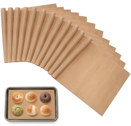 X-BLTU 12 Sheets Non Stick Oven Liners Baking Mats 30x40cm, Reusable Baking Sheet Tray Liner, Heat Resistant Teflon Sheets Washable BBQ Grill Mat, Non-Toxic Baking Paper, Easy to Clean