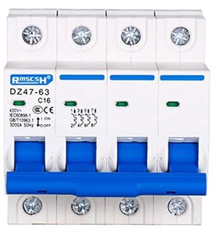 Disjoncteur,Disjoncteur Phase DZ47-63 10A 16A 20A 25A 32A 40A 50A 63A 4P 400V Mini disjoncteur MCB interrupteur de coupure de sécurité domestique disjoncteur interrupteur Chopper(40A)
