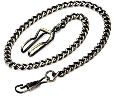 BOSHIYA Taschenuhr Kette, Bronze Farbe, 14 Zoll, Herren
