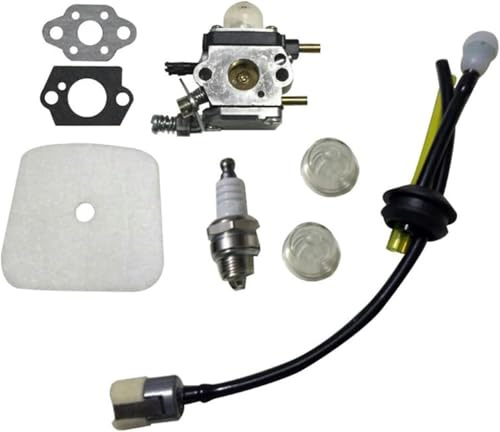 Carburateur de tondeuse à gazon réglable Filtre à air et carburant pour carburateur à 2 temps pour Mantis 7222 7234 7240 7920 Carburateur pour Zama C1U-K54A avec kit de filtre à air pour motoculteur