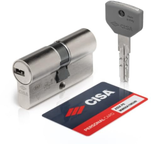 Cilindro Europeo AsixP8 PRO, Serratura di Sicurezza Anti-Bumping e Anti-Trapano, 35-50 mm, 5 Chiavi