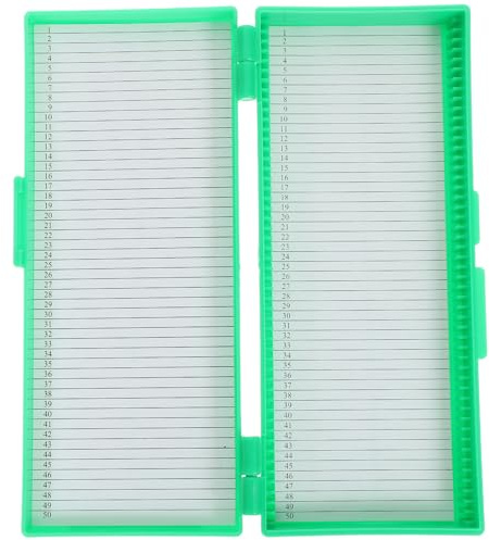 SAFIGLE Glasplättchenhalter 50 Stück aus Abs und Papier mit Geschlitzten Kanälen Sichere Aufbewahrungsbox für Mikroskop Objektträger für Labor und Zuhause