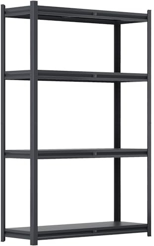 ALL Premium Metallregal Schwarz mit Schwerlastregal Metallböden 180x120x40cm - 1000kg Traglast 100% Kaltgewaltzer Stahl - Regal 120 cm Breit, Regal 40 cm tief lagerregal Metall